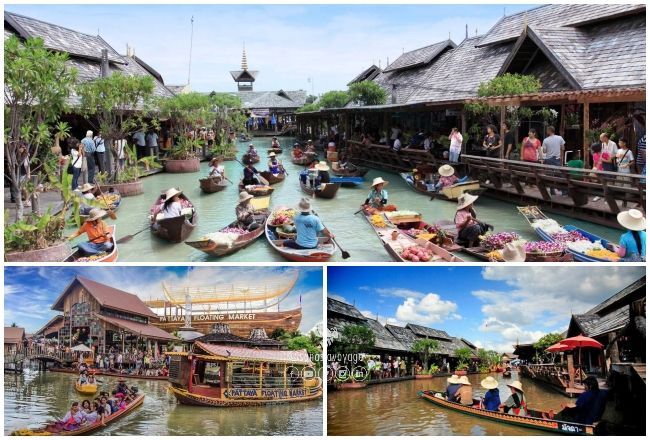 Marché flottant à Pattaya