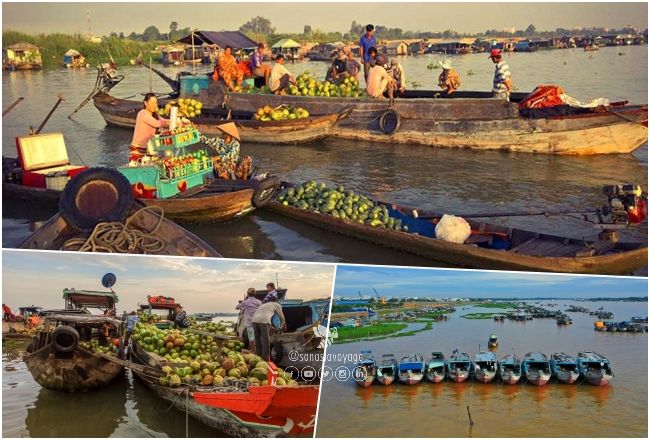 Marché flottant de Long Xuyen