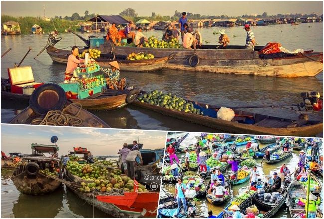 Marché flottant de Long Xuyen